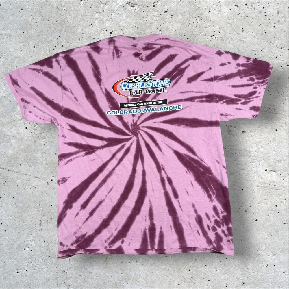 Colorado Avalanche NHL Tie Dye Shirt Mens XL Cobblestone Car Wash Hockey - Picture 2 of 9